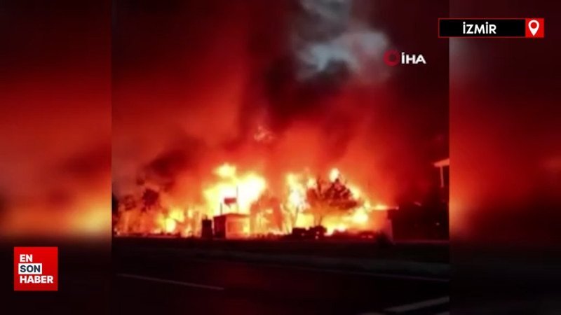 İzmir’de iş yerinde çıkan yangında tüpler patladı