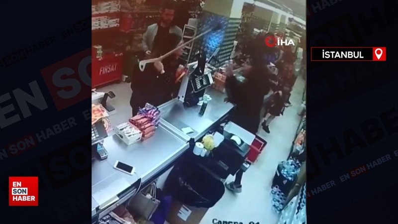 İstanbul'da reyondaki fiyat kasada farklı çıkınca kasiyere koltuk değneğiyle saldırdı