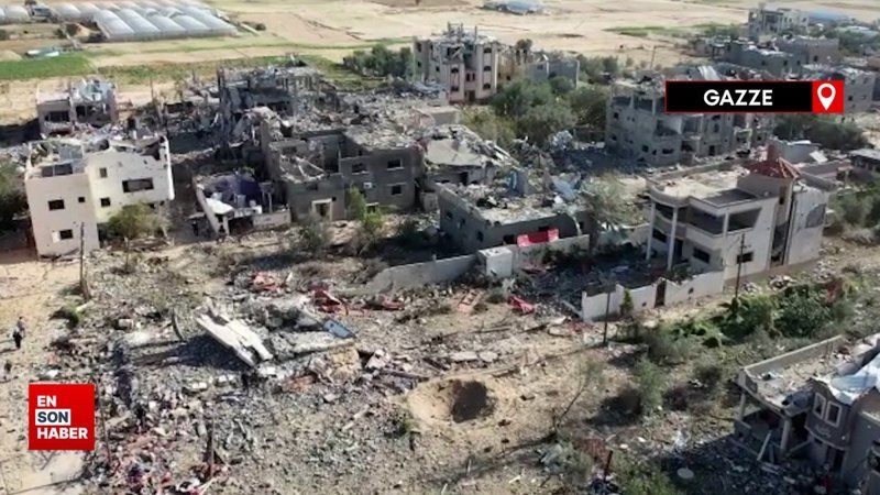Gazze'deki yıkım havadan görüntülendi