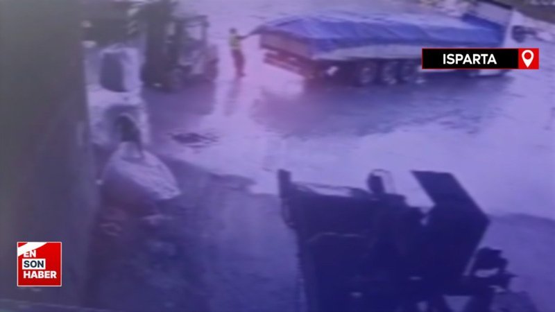 Isparta'da can alan iş kazası kameralara yansıdı