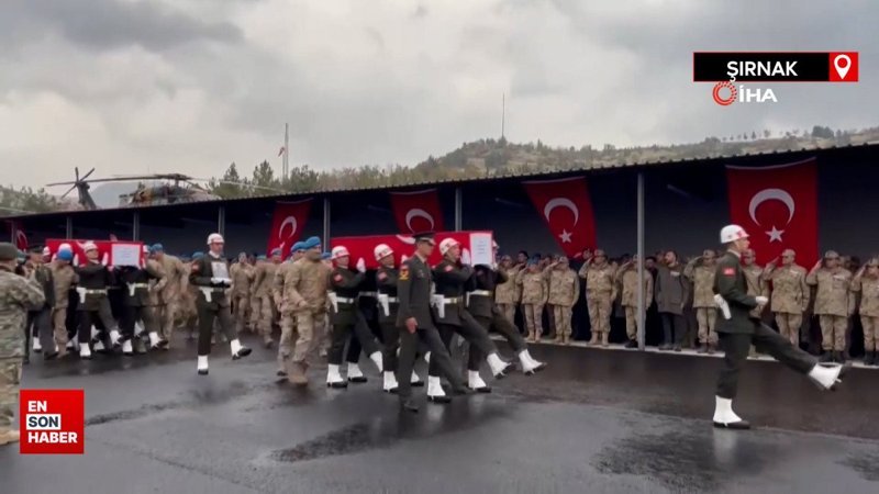 Şehitler, Şırnak’ta düzenlenen törenle memleketlerine uğurlandı