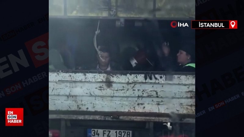 İBB işçisi kadınların kamyonet kasasında taşınması pes dedirtti