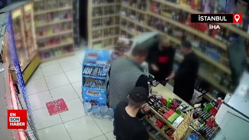 Esenyurt’ta tekel bayisinde silahlı saldırının görüntüleri ortaya çıktı