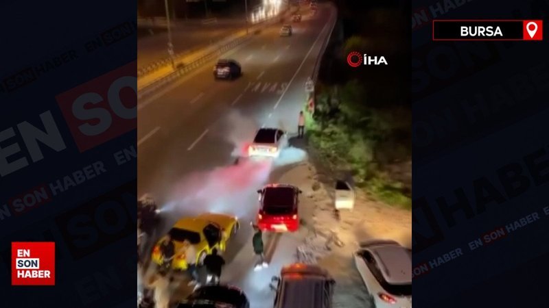 Bursa'da iki farklı düğün konvoyu yolu kapattı