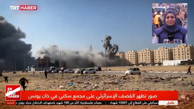 Gazze’deki soykırımını anlatan TRT Muhabiri canlı yayındayken ailesinin yaşadığı ev bombalandı