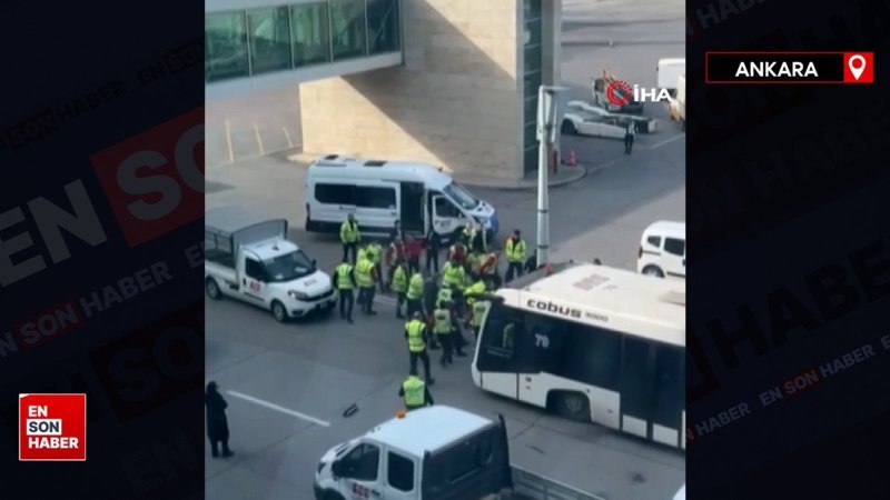 Alman çiftin kavgası, Esenboğa Havalimanı'nı karıştırdı