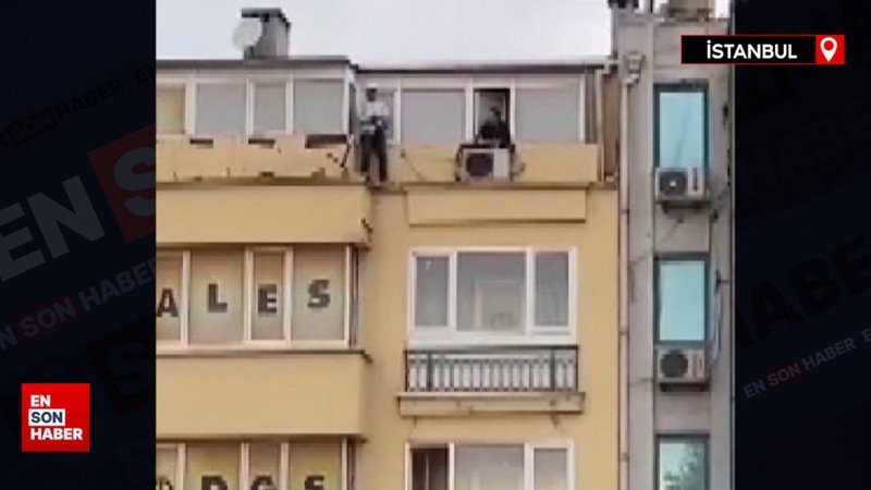 Kadıköy'de güvenlik önlemi almadan çalışan işçi
