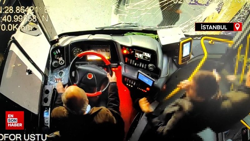 Bahçelievler’de İETT otobüsü kazası kamerada