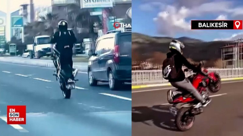 Balıkesir'de ölüme davetiye çıkan motosikletli gözaltına alındı