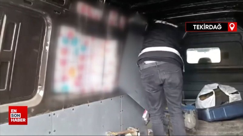 Tekirdağ'da şüpheli araçtan binlerce kaçak sigara çıktı