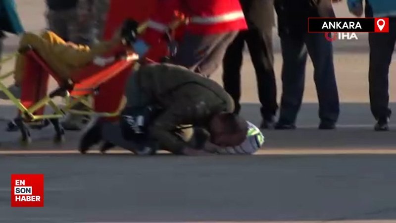 Ankara'ya getirilen Gazzeli sevinçten secdeye kapandı
