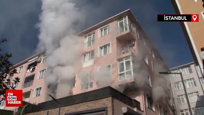 Ümraniye’de alev alev yanan daire kullanılamaz hale geldi