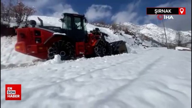 Karla kaplı Şırnak'ta yol açma çalışmaları devam ediyor