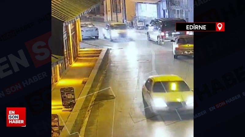 Edirne'de otomobilin takla attığı anlar kameraya yansıdı