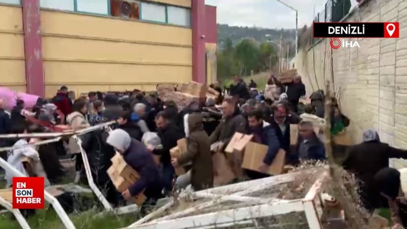 Denizli'de indirimi duyanların gözü döndü: Müşteriler birbirlerini ezdi