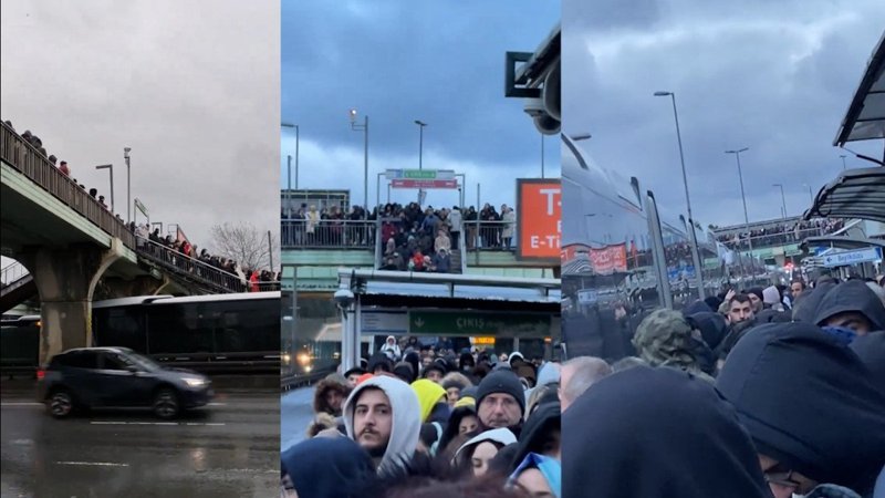 İstanbul'da yağmurlu havada geç gelen metrobüs vatandaşı mağdur etti