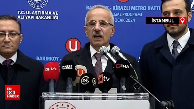 Abdulkadir Uraloğlu, İstanbul'da Bakırköy-Kirazlı metro hattında açıklama yaptı