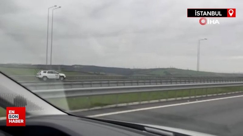 Kuzey Marmara Otoyolu’nda kilometrelerce ters yönde giden otomobil