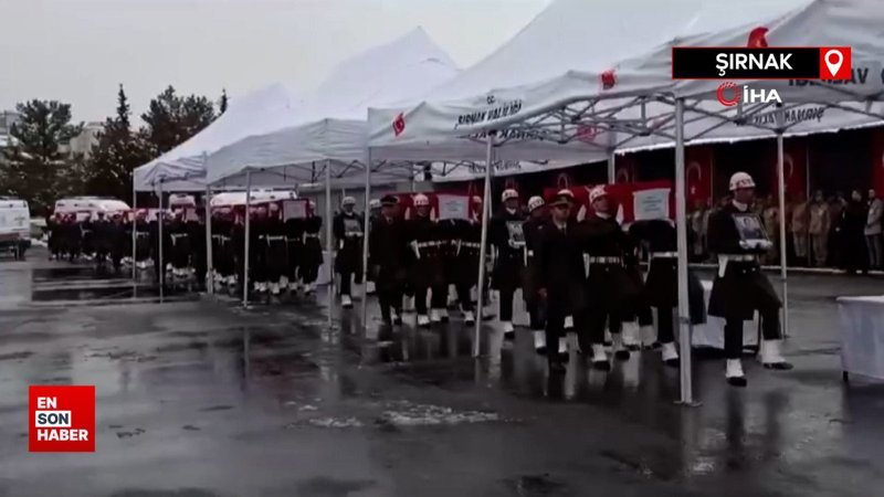 Pençe-Kilit şehitleri Şırnak'taki törenle memleketlerine uğurlandı