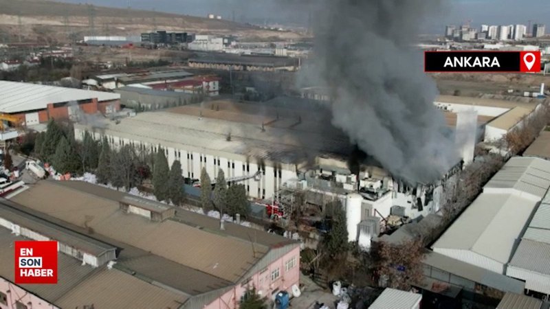 Ankara'da Sincan OSB'de elektronik yedek parça fabrikasında yangın