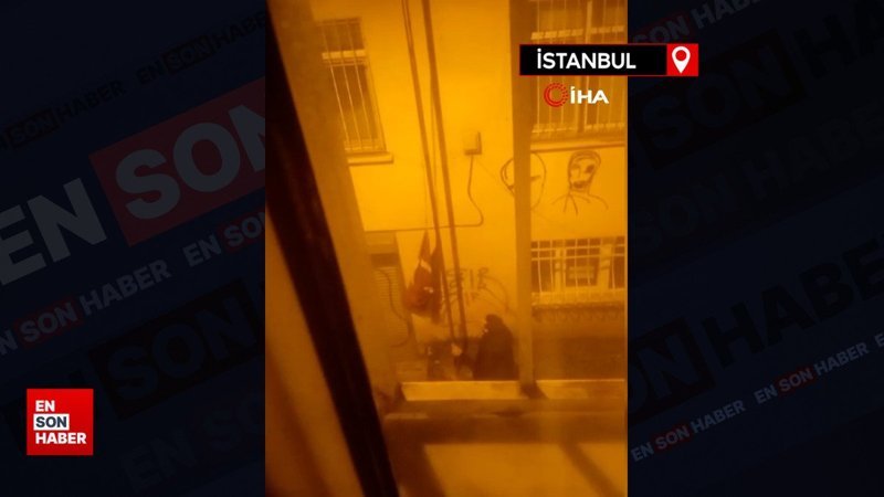 Cihangir’de Türk bayrağını indirme tartışması kamerada