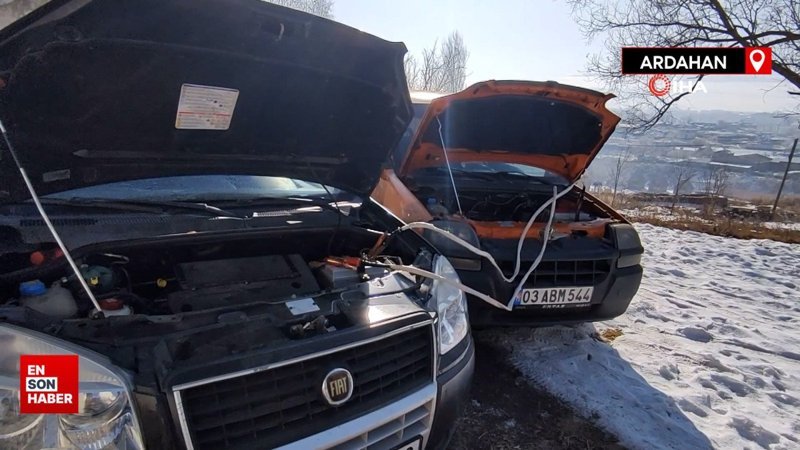 Ardahan’da Sibirya soğukları: Araçlar çalışmadı