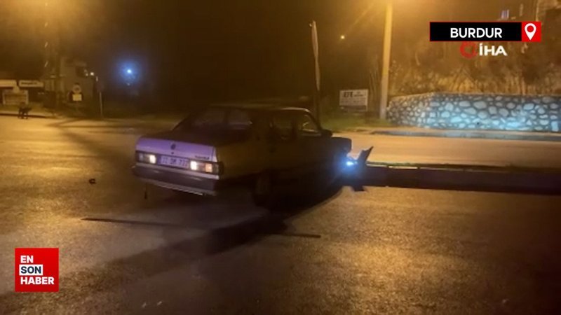 Burdur'da polisten kaçan alkollü sürücü kaza yaptı