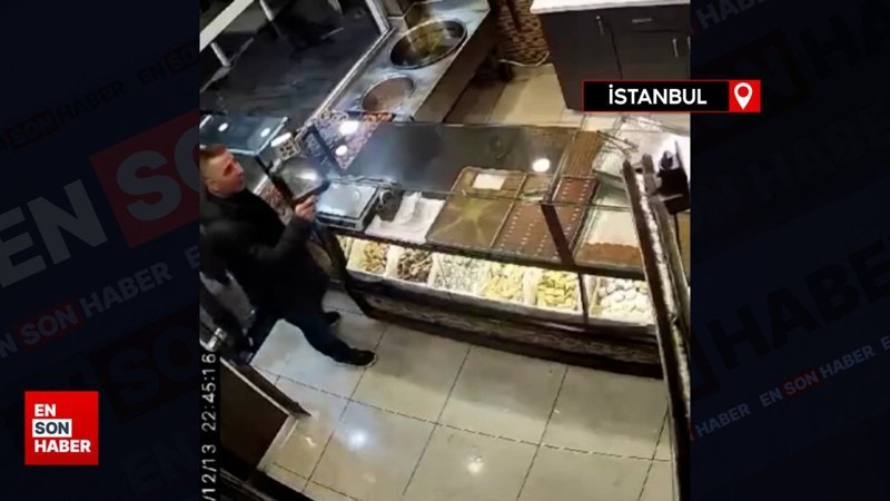 Kağıthane’de tatlıcıda yaşanan korku dolu anlara ait yeni görüntüler