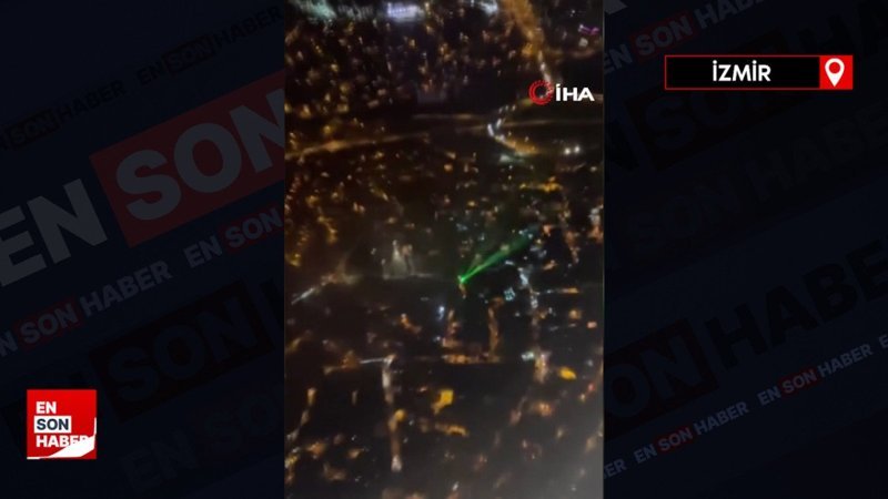 İzmir'de iniş yapan uçağa lazer tutulduğu anlar