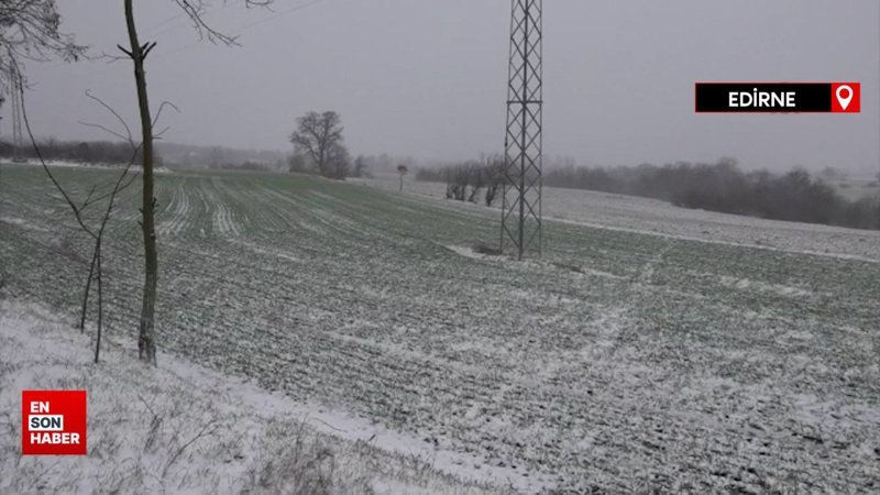 Edirne'ye kar yağdı, buğday üreticileri sevindi