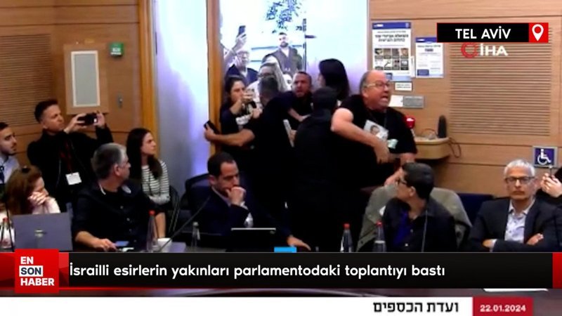 İsrailli esirlerin yakınları parlamentodaki toplantıyı bastı