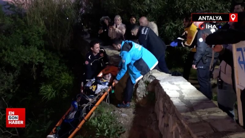 Antalya'da falezlerdeki manzara keyfi hastanede bitti