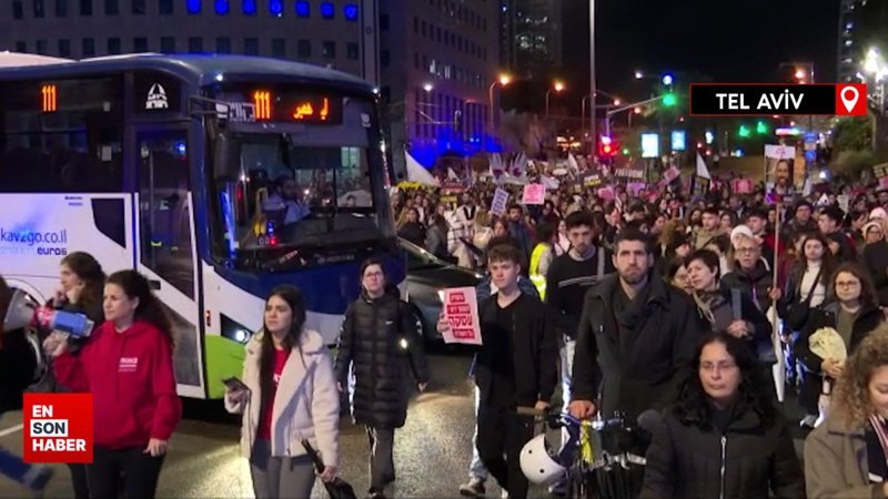 İsrailli esir yakınları Kudüs ve Tel Aviv'de gösteri düzenledi