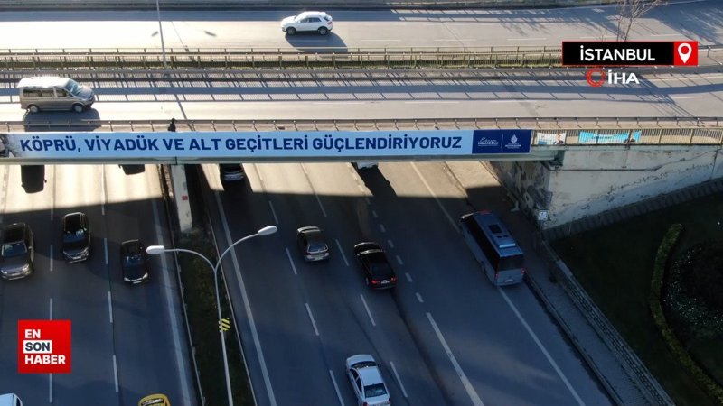 İstanbul'da güçlendiriyoruz yazan köprüye 1 yıldır çivi çakılmadı