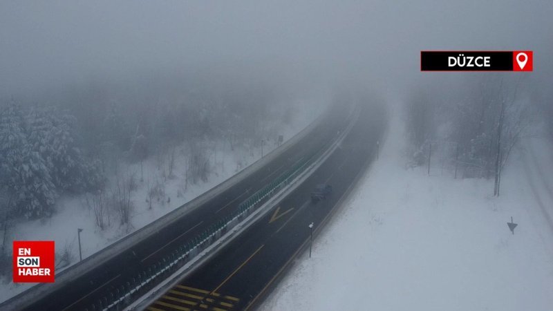 Bolu Dağı'nda sis ve kar etkili oluyor