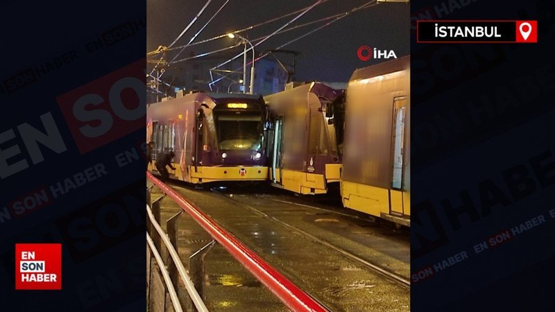 Güngören'de tramvaylar çarpıştı