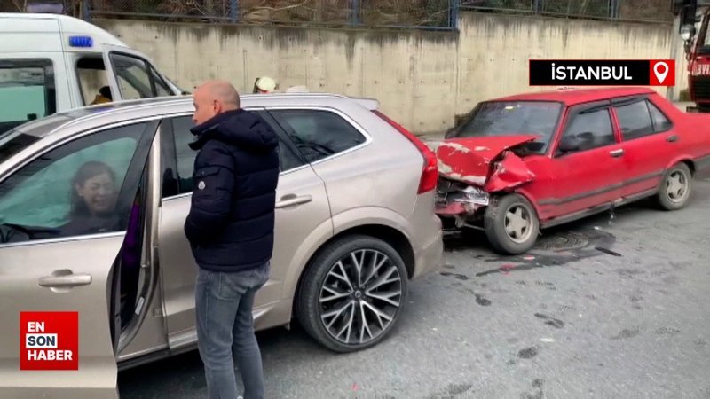 Sarıyer'de kazadan yara almadan kurtulan sürücü gözyaşlarına hakim olamadı