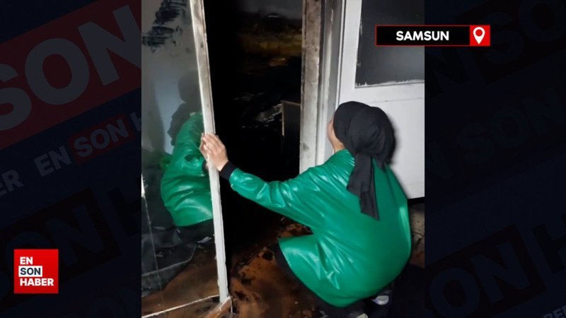 Samsun'da çıkan yangında telef olan hayvanları için gözyaşı döktü