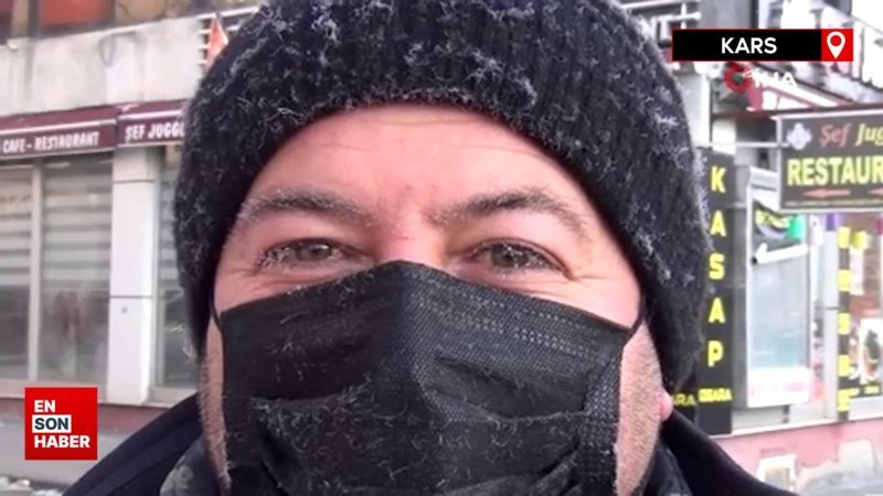 Kars’ın soğuğu kirpik dondurdu: Termometreler eksi 21’ü gördü