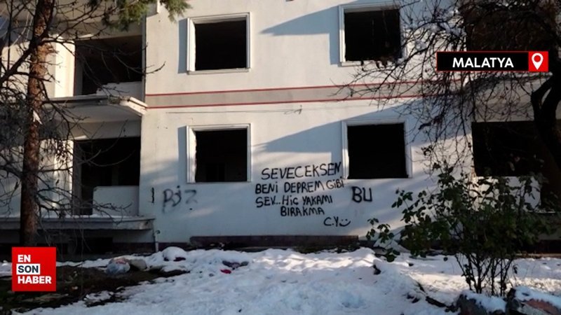 Malatyalı depremzedeler sevgi ve umutlarını duvar yazılarına aktardı