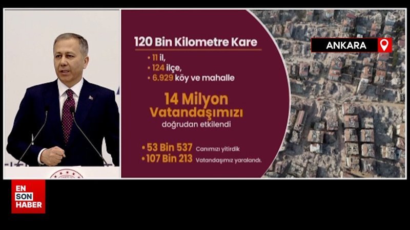 Ali Yerlikaya, 6 şubat depreminin bilançosunu açıkladı