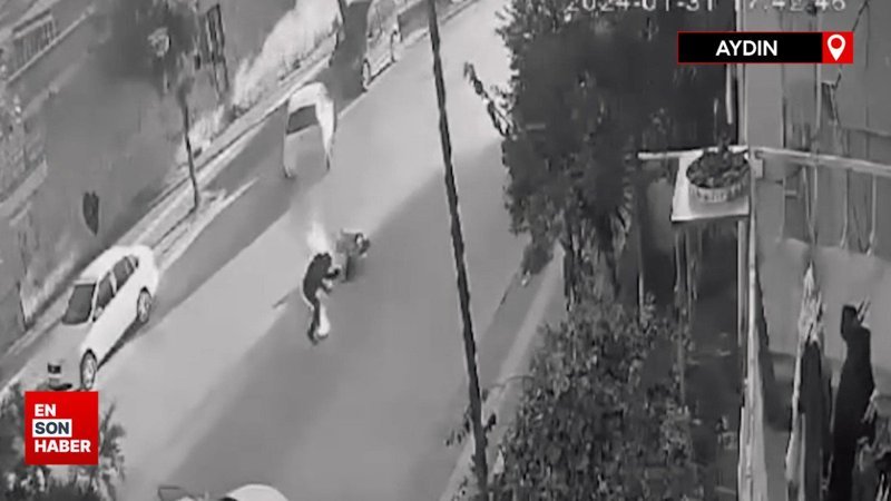 Aydın'da kaza yapan motosikletlinin kıyafetleri alev aldı