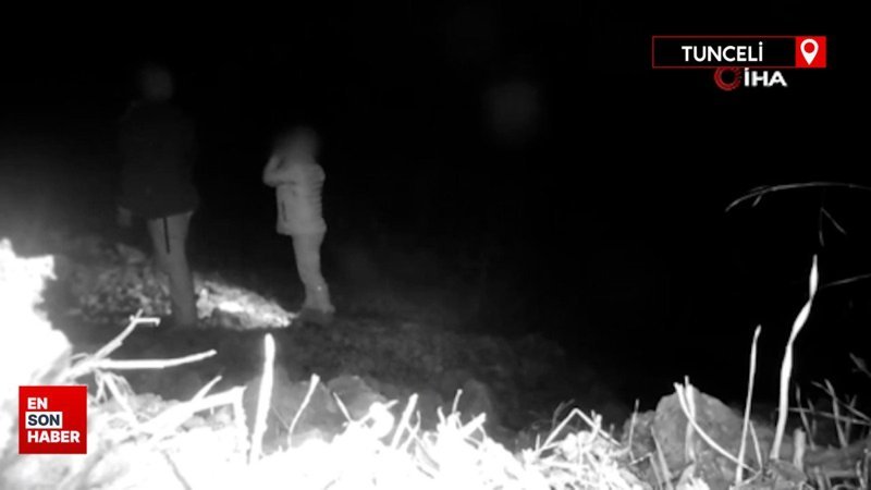 Tunceli’de yaban keçisi avlayan şahıslar fotokapana yakalandı