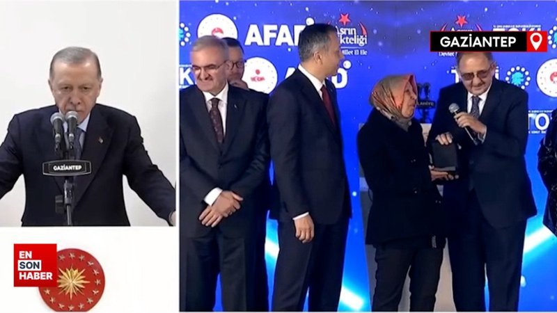 Erdoğan Gaziantepli depremzedelere konutları teslim etti