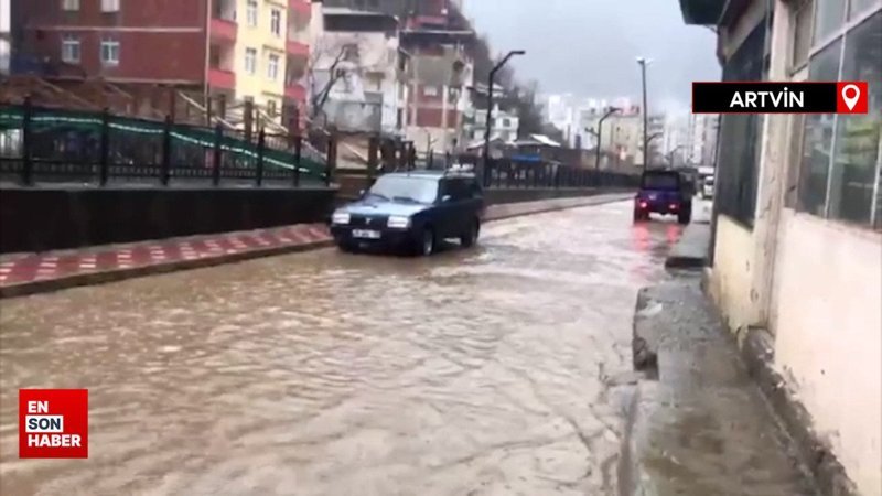 Artvin'de kar ve sağanak hayatı olumsuz etkiledi