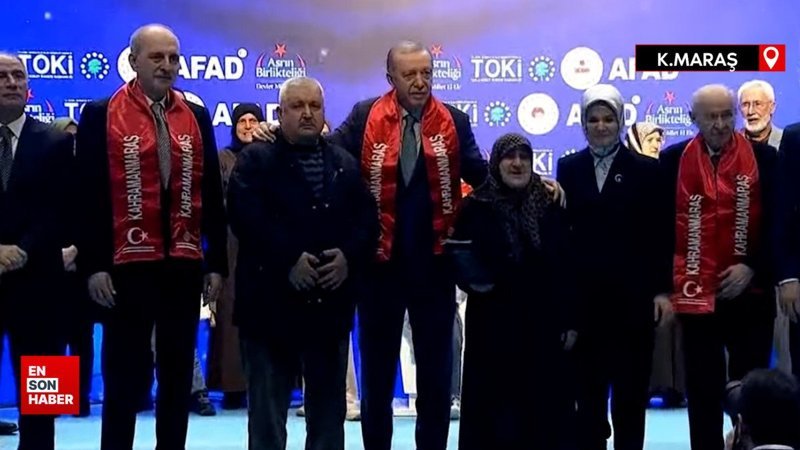 Cumhurbaşkanı Erdoğan Kahramanmaraşlı depremzedelere konutlarını teslim etti