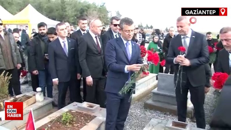 İslahiye'de deprem şehitliğini ziyaret eden Özgür Özel'e tepki