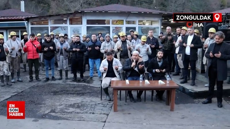 Maden işçileri deprem felaketinde hayatını kaybedenleri dualarla andı