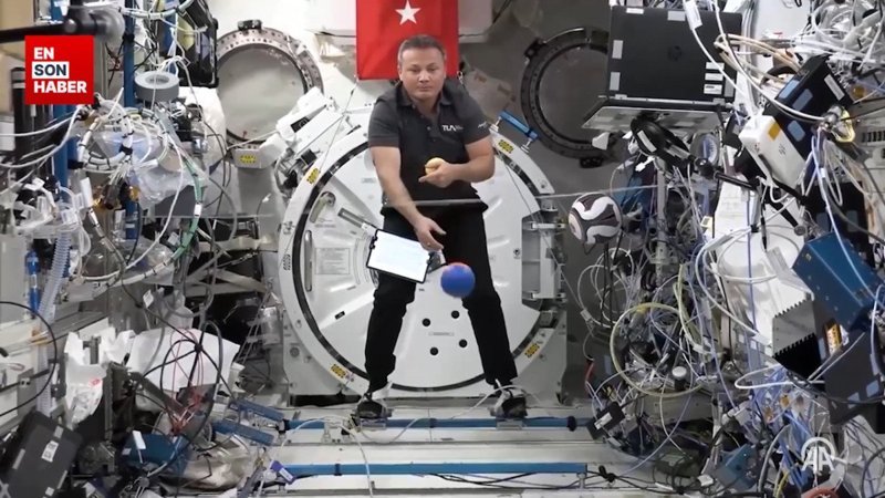 Alper Gezeravcı'nın Uluslararası Uzay İstasyonu'nda deney yaptığı anlar