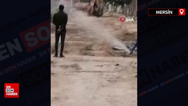 Mersin'de yol çalışmasında doğalgaz borusu zarar gördü